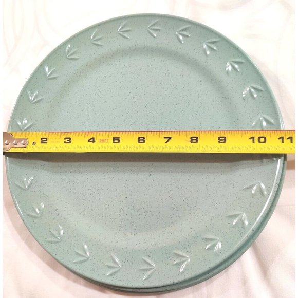 Precidio Melamine 11” Diameter (4) Platter Plate Aqua Turquoise Speckle Design - Picture 6 of 6